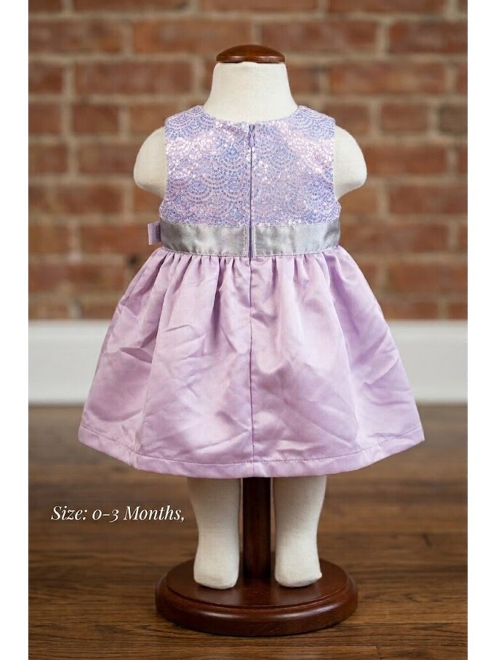 Made With Love Baby Girls Sequin Party Dress Litgh Purple Lilac Silver 0-3M
